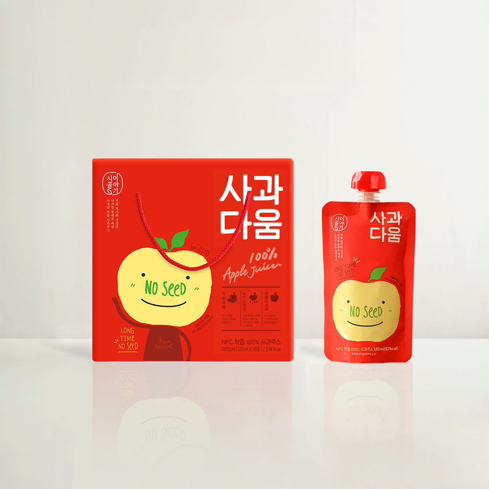 [옵션형] 사과다움 씨없는 사과즙(NOSEED) 120ml 프리미엄 어린이 간식 아기 20포/10포 - 상세 이미지 2