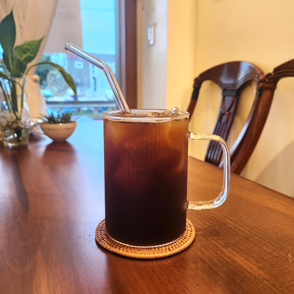 온더락잔 플리츠항아리 플랫화이트잔 내열유리컵460ml 이미지 6