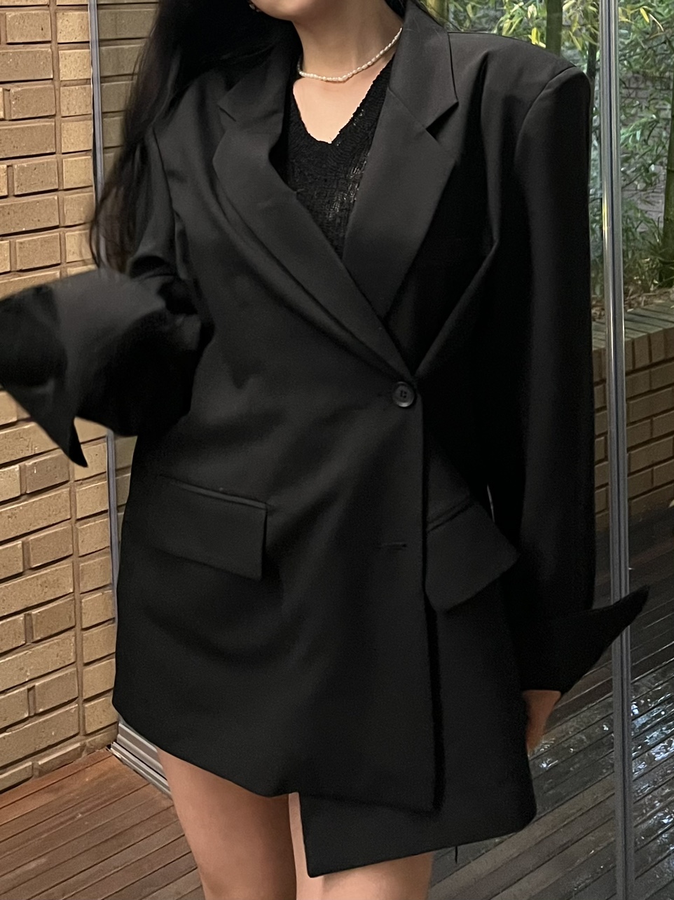 블룸 투웨이셋업 할인가 언발단추 오버핏 와이드슬랙스 3color