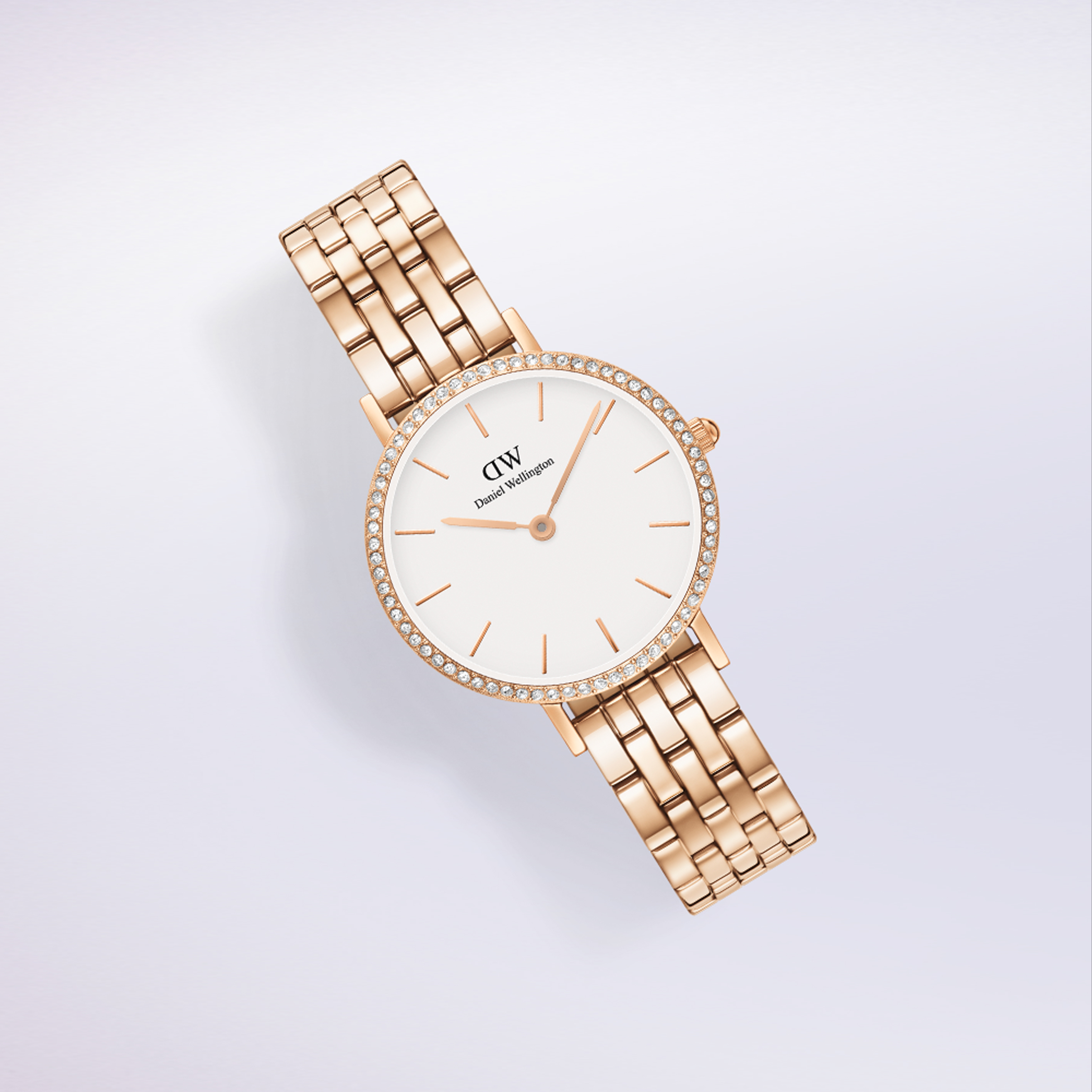 다니엘 웰링턴 PETITE LUMINE BEZEL 5-LINK 크리스탈 베젤 여자시계 이미지 7