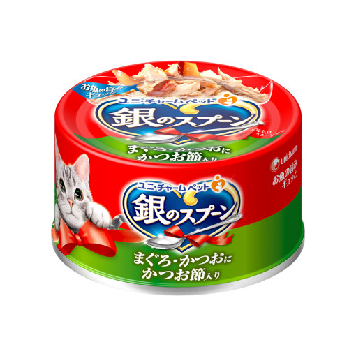 유니참 긴노스푼 캔 고양이 습식캔 참치+가다랑어포, 70g, 1개 - 상품 이미지