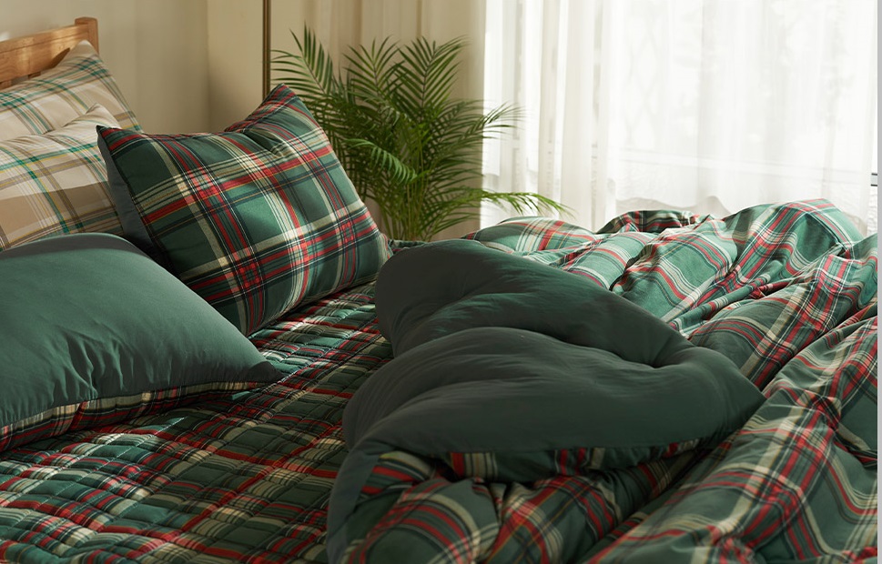 체크 매트리스 패드 침대 알러지케어 향균