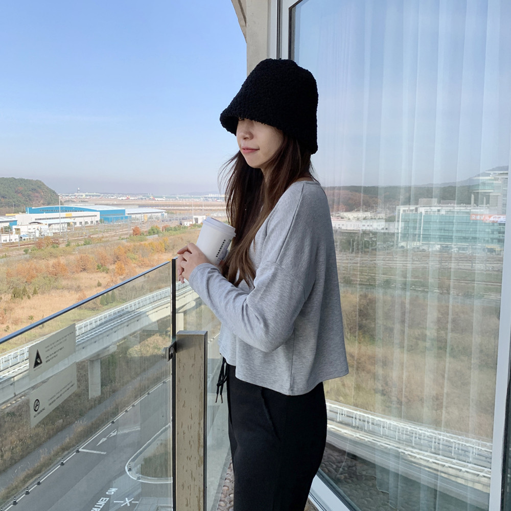 고급 앙고라 양털 퍼 뽀글이 모자 여성 버킷햇 겨울모자 여자 벙거지모자
