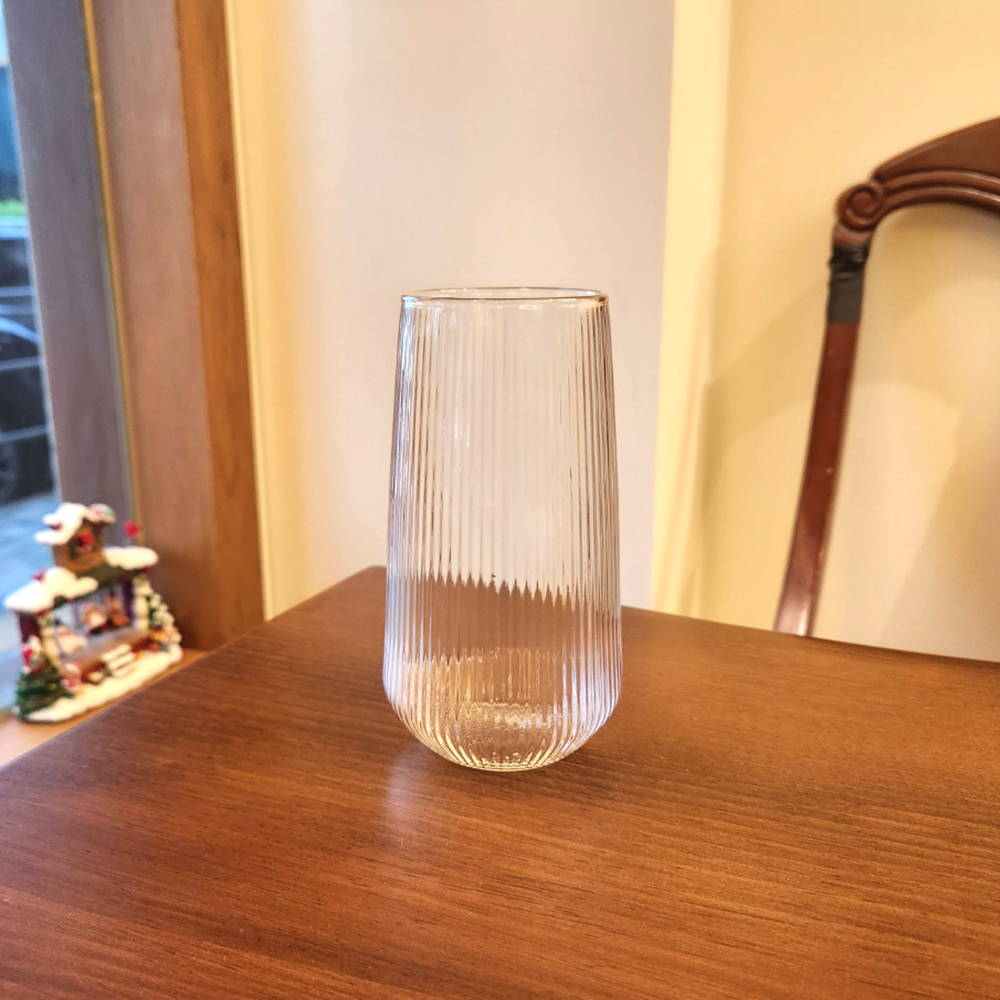 온더락잔 플리츠항아리 플랫화이트잔 내열유리컵460ml - 상세 이미지 2