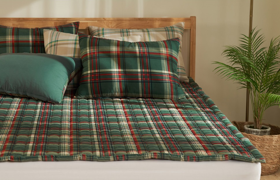 체크 매트리스 패드 침대 알러지케어 향균