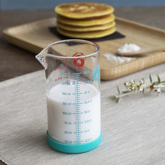 페블리 유리 계량컵 블루 200ml 실리콘받침 포함 이미지 8