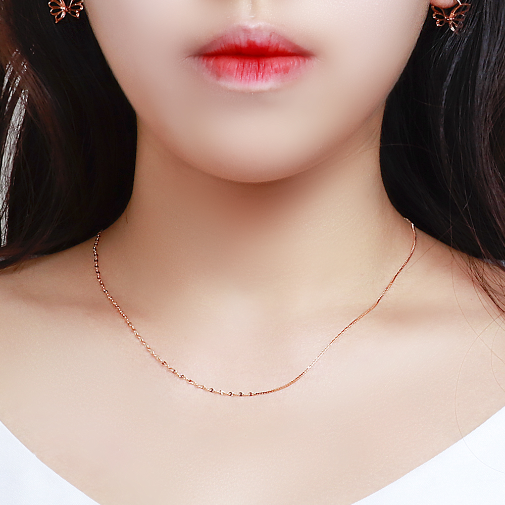 14k 18k 비사 박스 콤비 체인 언발 목걸이 3푼 5푼 줄 이미지 8