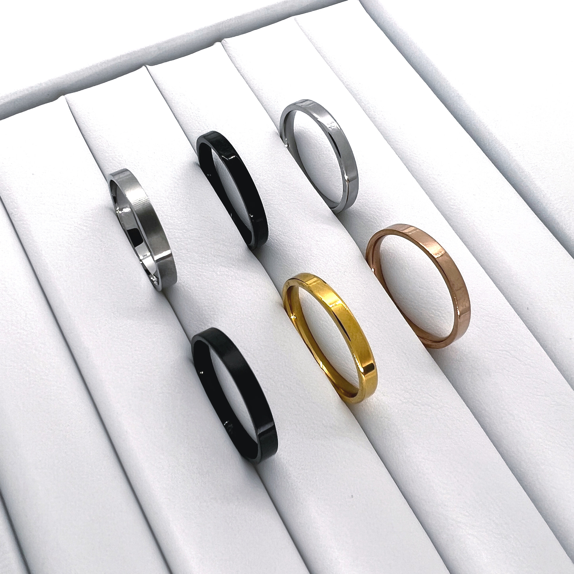 심플 써지컬 반지 3mm 써지컬스틸 심플 민자 남자 여자 우정 커플 반지