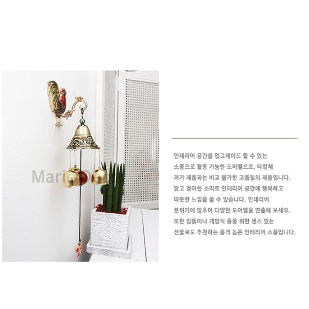 좋은 풍경소리 주물 닭종 가게오픈선물 현관 출입 문에다는종 문딸랑이 작은종 카페도어벨 - 상세 이미지 5