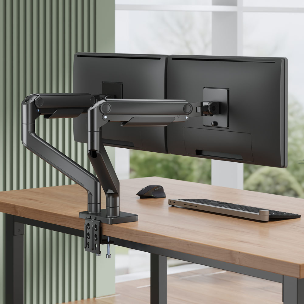 루나랩 플러스 고중량 모니터암 거치대 듀얼 블랙