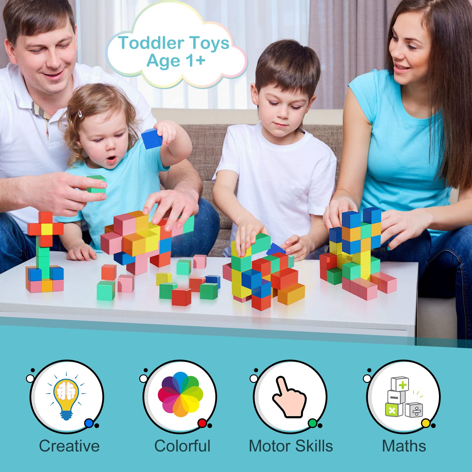 [홍현희 Pick] 벨베이비 자석 블럭 블록 매직 큐브 자석교구 유아 네모 블럭