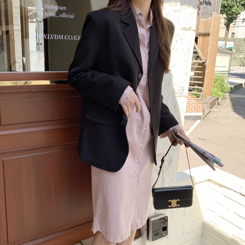 싱글 테일러드 오버핏 블레이저 여자 자켓 여성 가을 자켓 빅사이즈