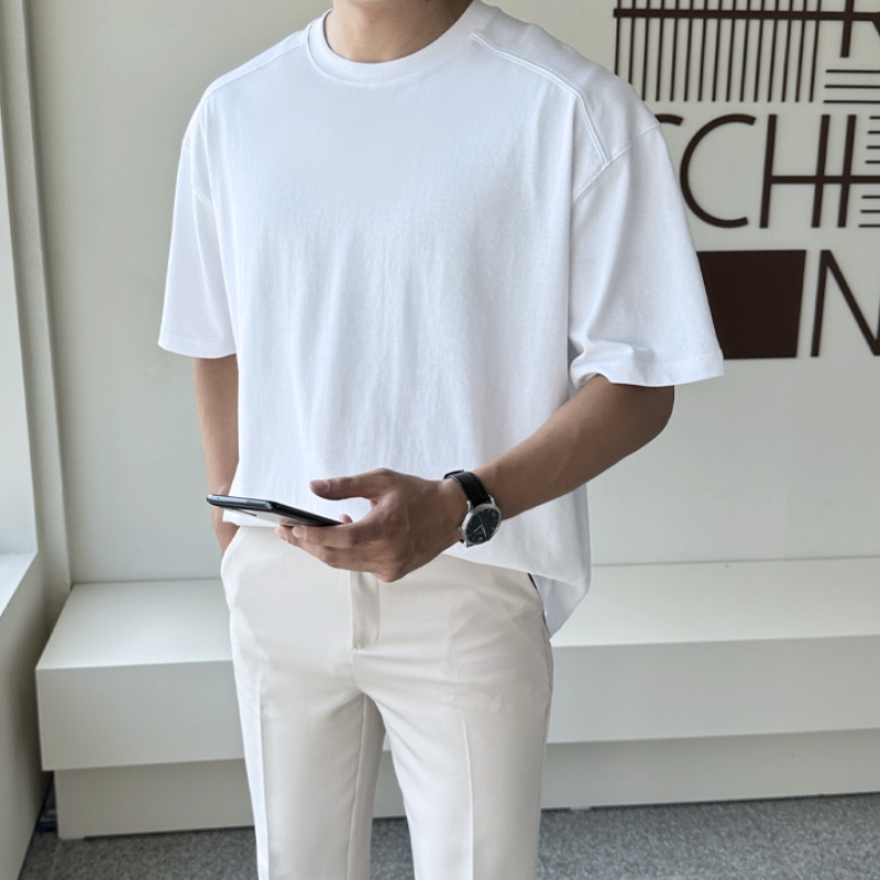 남자 오스왈트 여름 오버핏 usa코튼 절개 덤블워싱 반팔티 이미지 3
