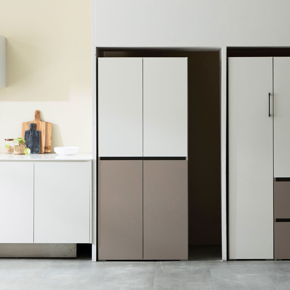 장인가구 스페이스 E0 속깊은 주방 수납장 홈 카페 냉장고 그릇 틈새장 800