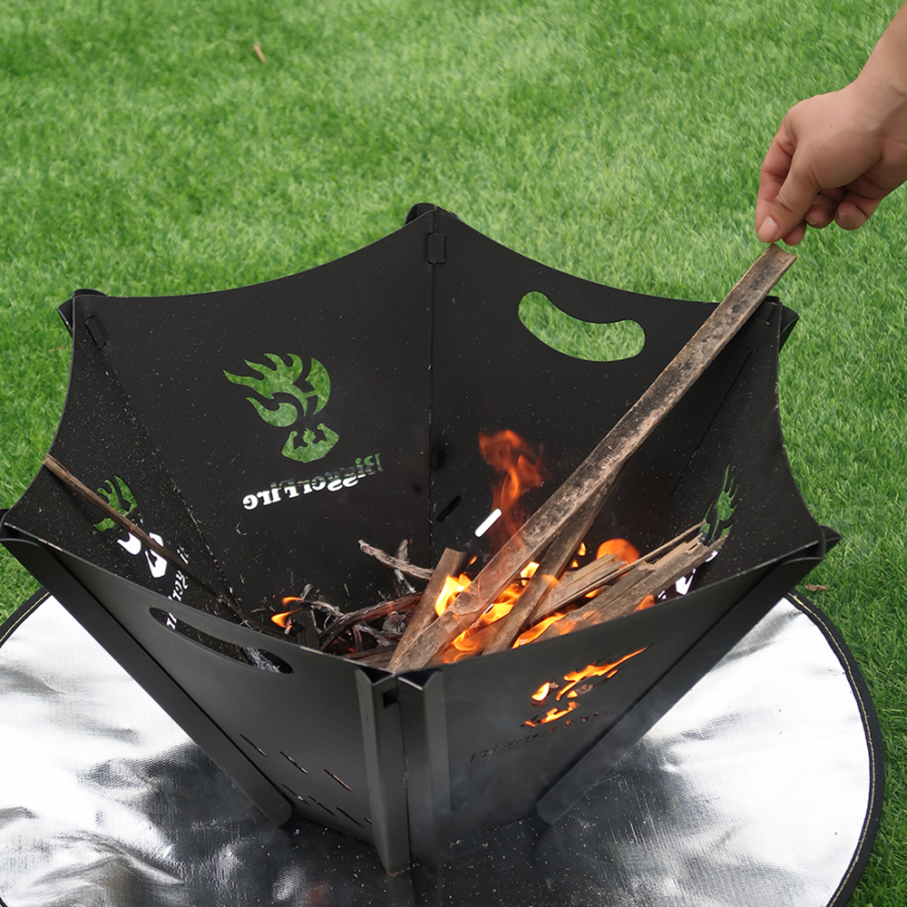 육각형 테이블 화로대 불멍 바베큐 장작 숯 감성 캠핑 화롯대 경량 펜션 멍캠핑 조립 분리형