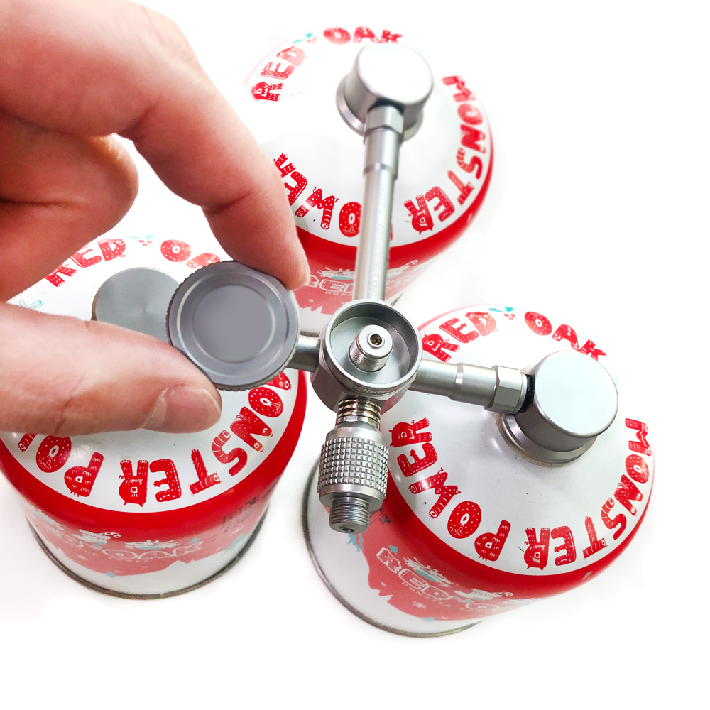 모아이캠핑 가스 3개 연결식 변환 어댑터 단품 이소 스테이션