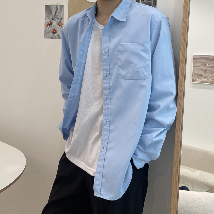 구김없는셔츠 남자하늘색셔츠 링클프리셔츠 이미지 4