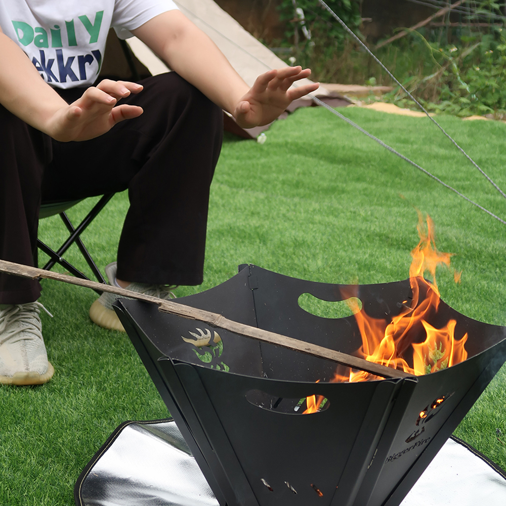 육각 장작 불멍 숯 바베큐 캠핑 육각형테이블 화로대 접이식 조립식 야외 그릴 멍캠핑 경량 화롯대
