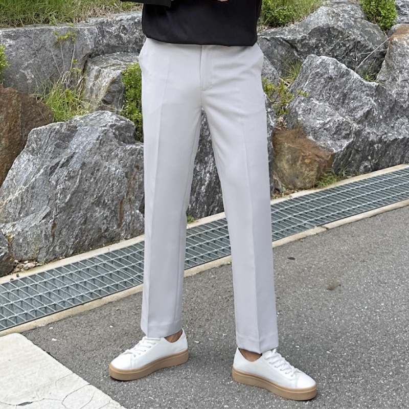 남자 이달고 봄 가을 9부 10부 2타입 링클프리 일자 슬랙스 바지 이미지 4