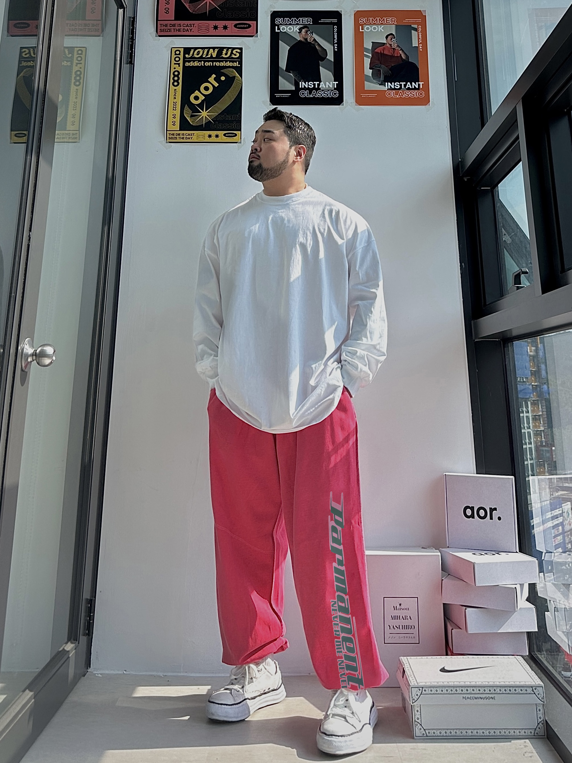 빅 고밀도 시보리 롱슬리브 3COLOR 빅사이즈 상의 오버핏 에이오알닷 이미지 7