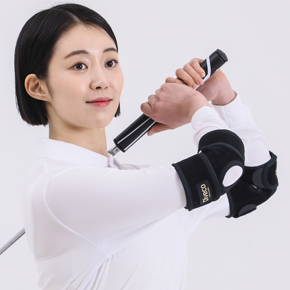 [보호패드] 2단 팔꿈치보호대 엘보 골프 테니스 배드민턴 엘보우 아대 밴드 디베코