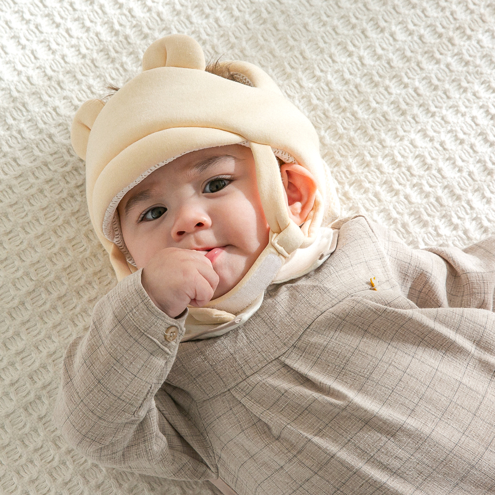 아가드 베베콩 오가닉 아기헬멧 아이보리 유아 머리보호대 머리쿵