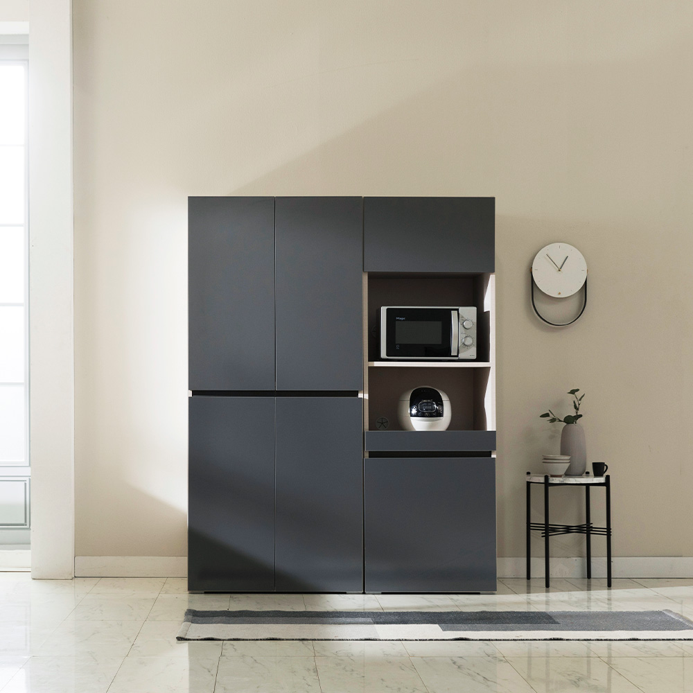 장인가구 스페이스 E0 속깊은 주방 수납장 홈 카페 냉장고 그릇 틈새장 800