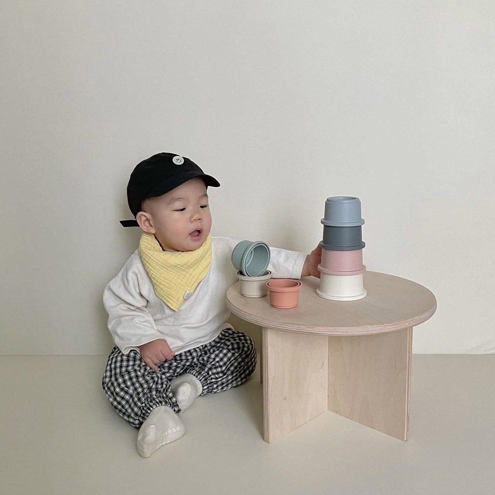 부드러운 삼중(6중) 거즈 유아 스카프빕 5종세트 아기 목수건