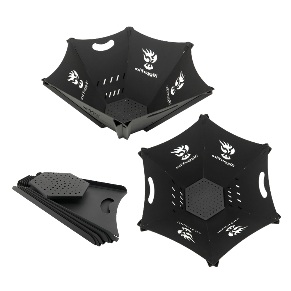 육각 장작 불멍 숯 바베큐 캠핑 육각형테이블 화로대 접이식 조립식 야외 그릴 멍캠핑 경량 화롯대