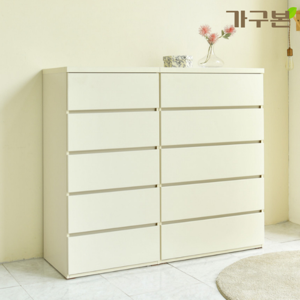 크림 5단서랍장600 키큰서랍장 안방서랍장 - 상세 이미지 4