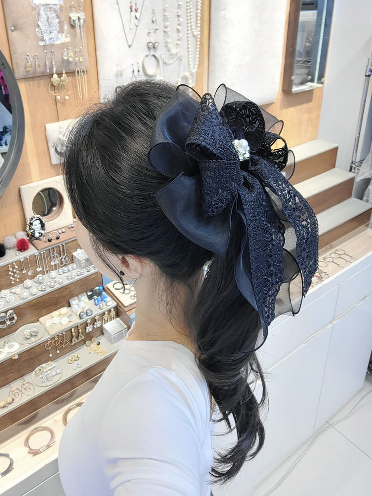 루루핀 시스루 레이스 헤어핀 상세