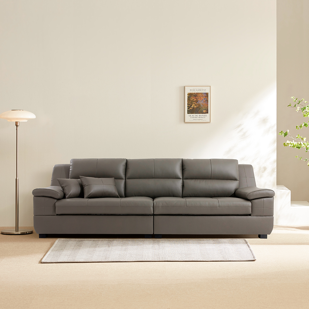 동서가구 테라 4인 천연면피 소가죽 소파