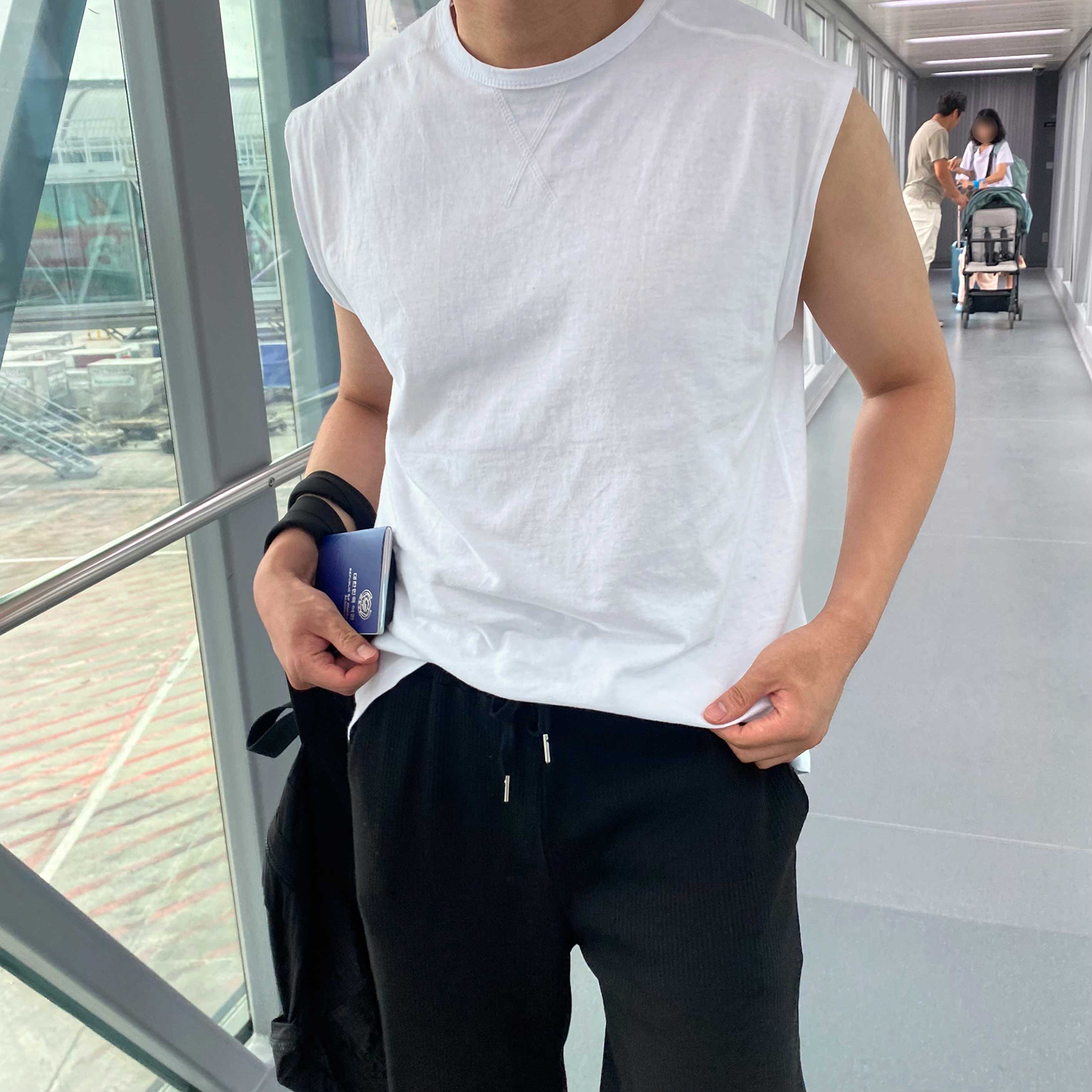 남자나시 오버핏나시 흰색나시 이미지 2