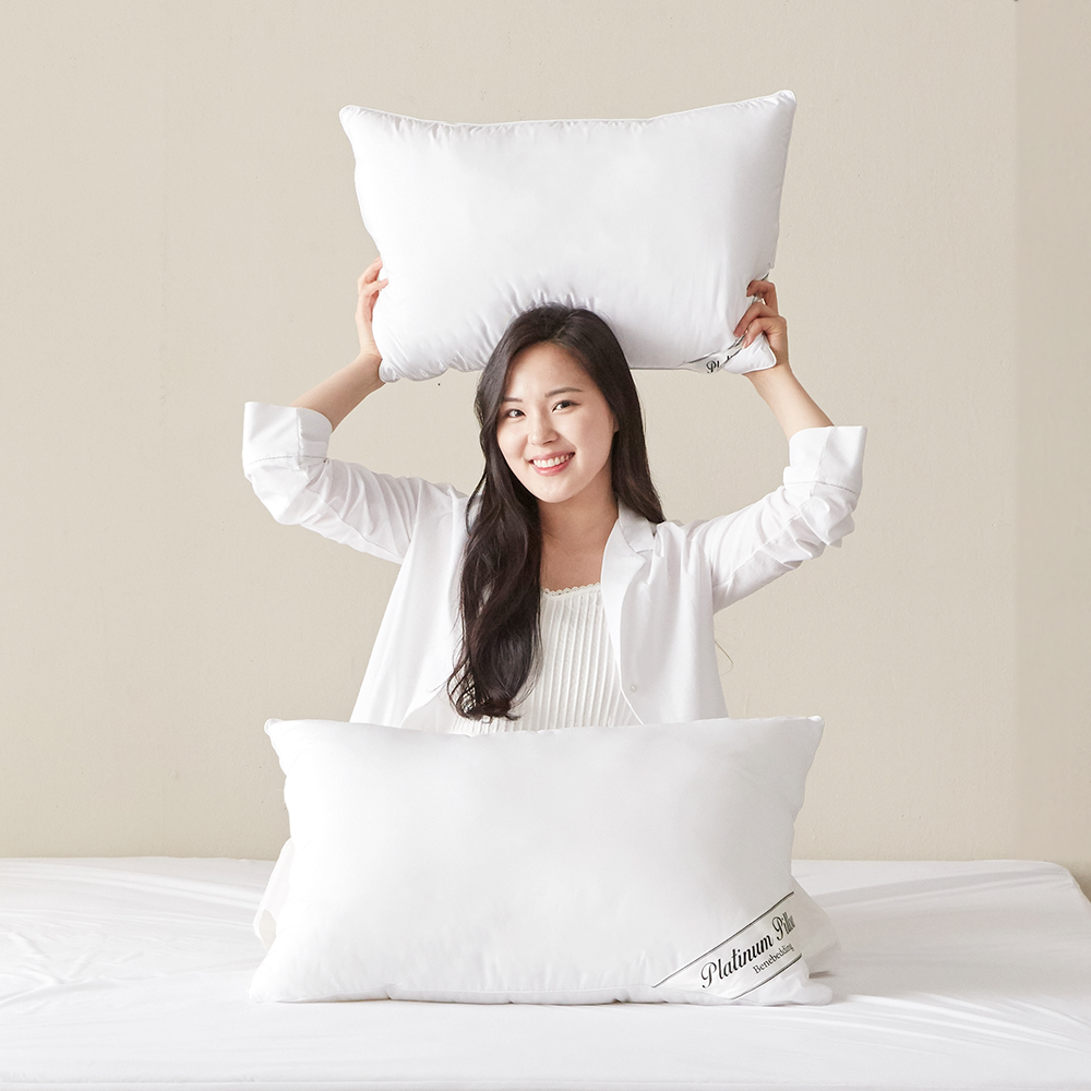 1+1 베네베딩 플래티넘 마이크로화이버 호텔 베개솜 경추형 40x60