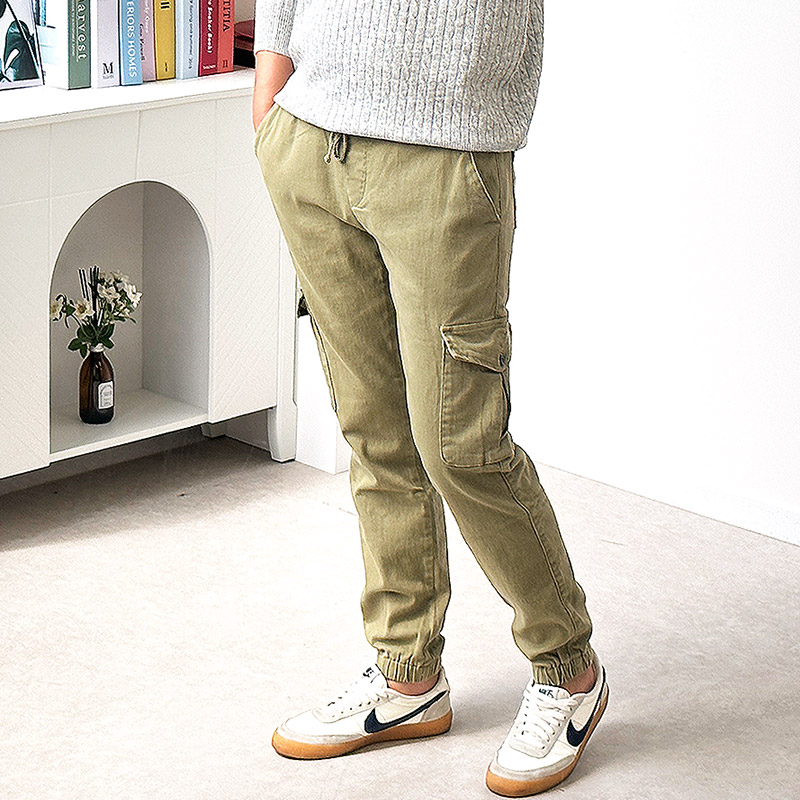 남자 카고바지 조거팬츠 면스판 밴딩 빅사이즈