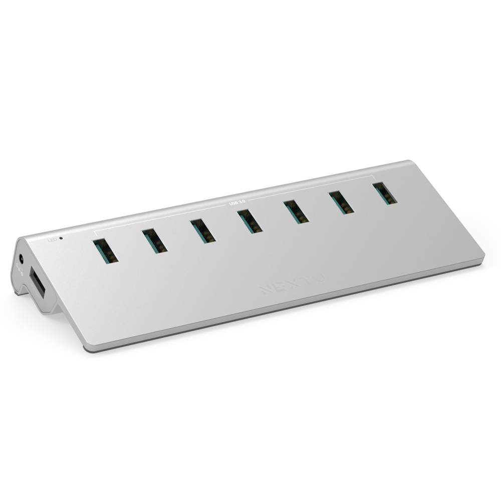 넥스트유 유전원 USB허브 7포트 USB3.0 알루미늄 재질 327U3 - 상품 이미지