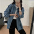 레토 데님 오버핏 카라넥 하프 자켓 셔츠 3col 가을 봄 루즈핏 코튼 ... 착용 후기 | 사이즈/핏 총정리 썸네일