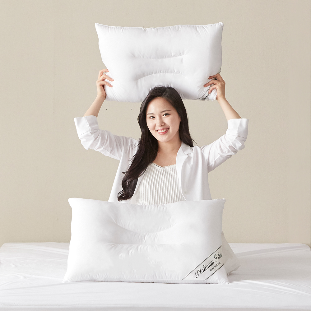 1+1 베네베딩 플래티넘 마이크로화이버 호텔 베개솜 경추형 40x60