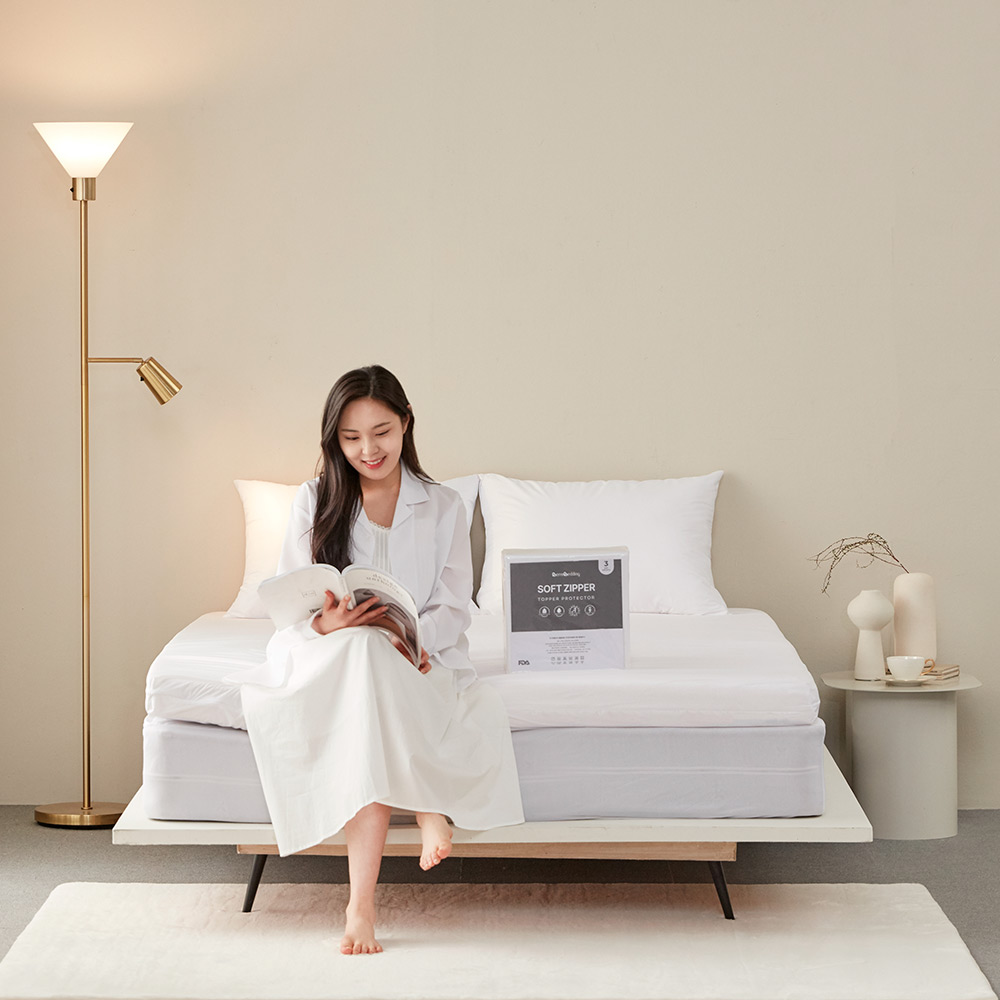 베네베딩 소프트 지퍼형 8T 침대 토퍼 매트리스 방수커버 S
