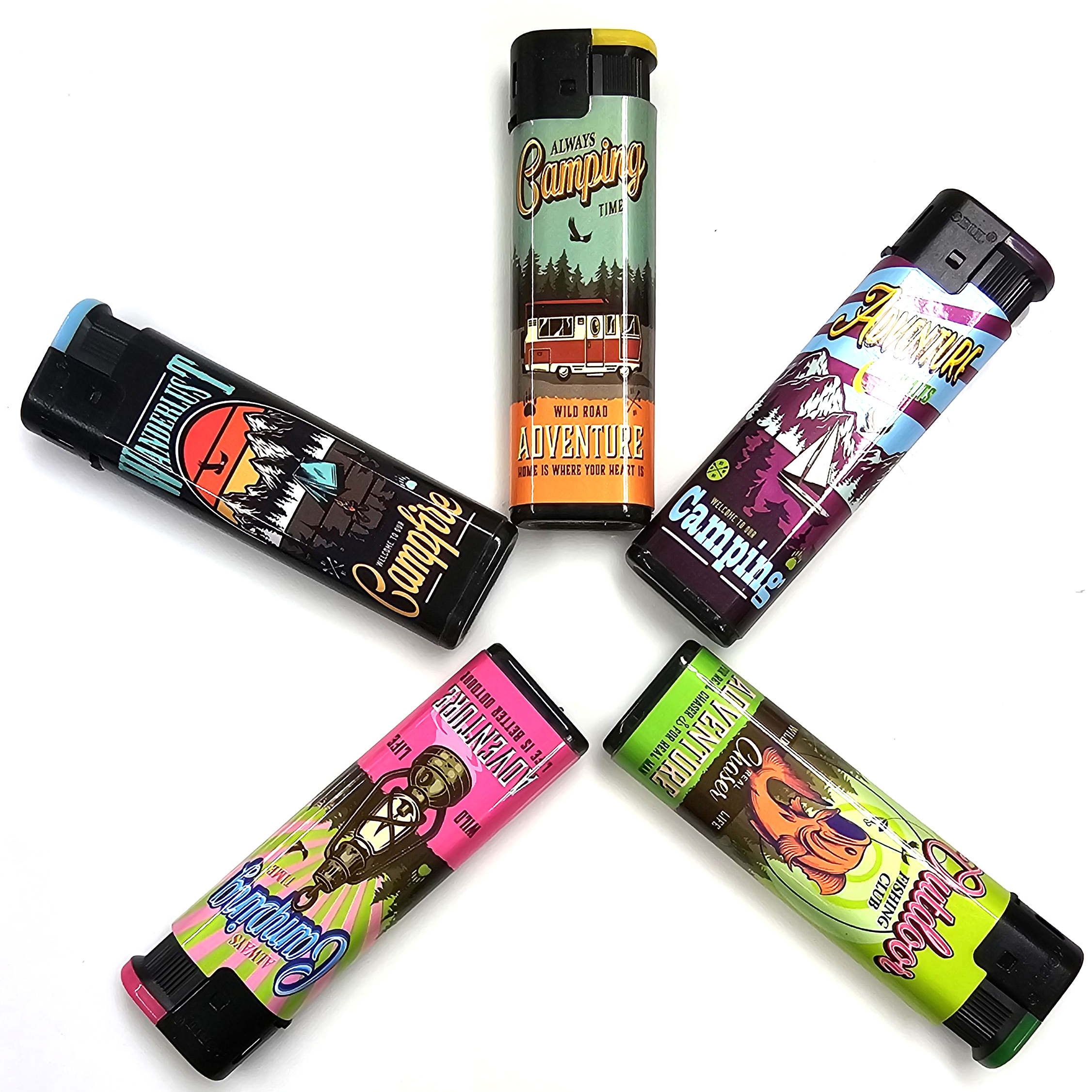 쎈 터보 투톤 칼라오색 라이터 50개 1BOX