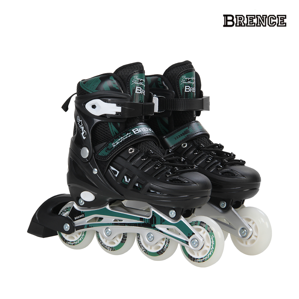 브렌스 유아 아동 사이즈조절 인라인스케이트 블랙그린