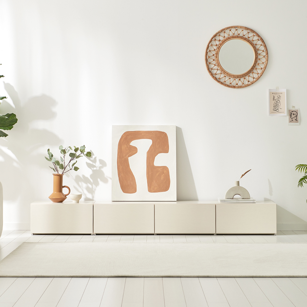 조은 거실장 1800 화이트 낮은 티비다이 tv장 장식장