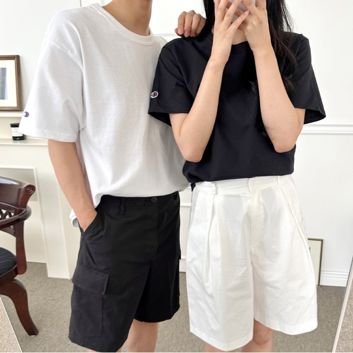 챔피온 반팔티 오버핏 무지 반팔티셔츠 T425