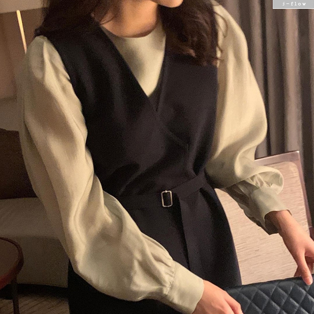 프리타 라운드 퍼프 실키 루즈핏 블라우스 3col 가을 봄 레이어드 벌룬 하객 제이플로우 이미지 2