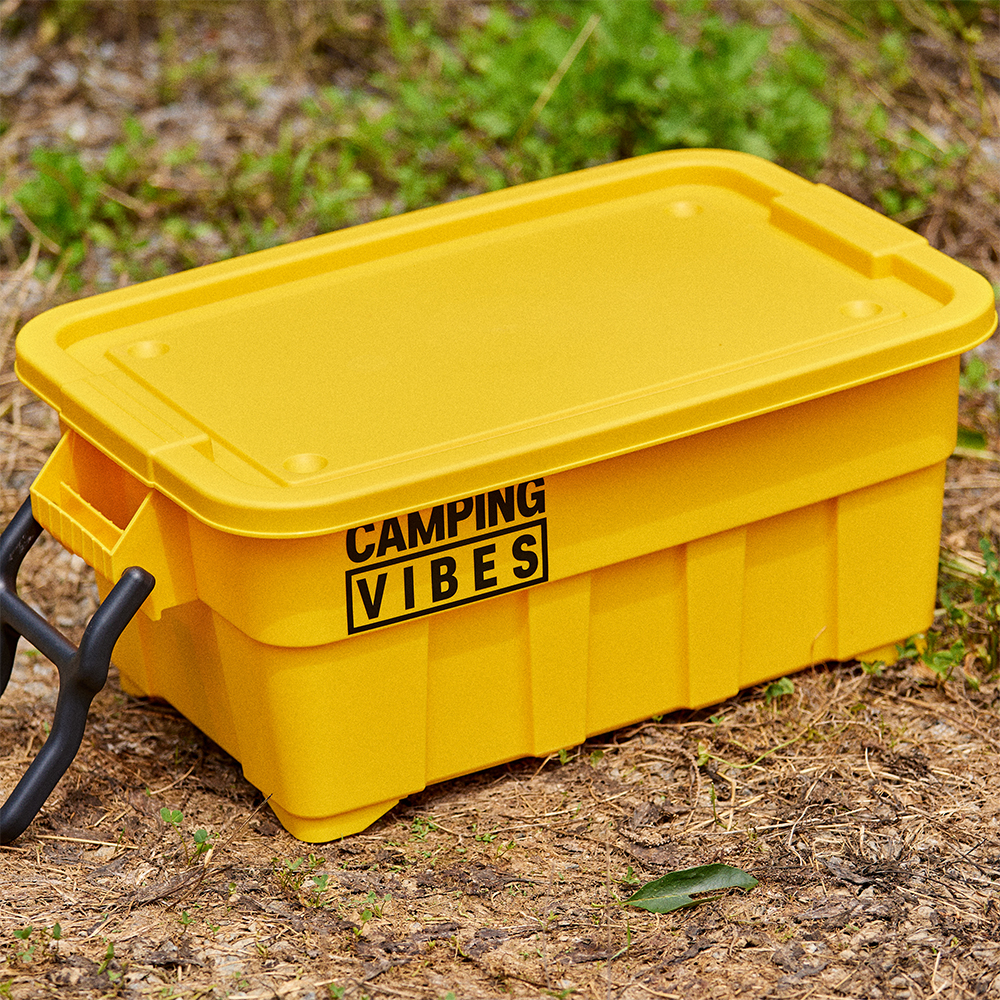 캠핑바이브스 멀티카고박스 53리터 풀세트 우드상판, 360도 이동바퀴 포함 53L 토트박스