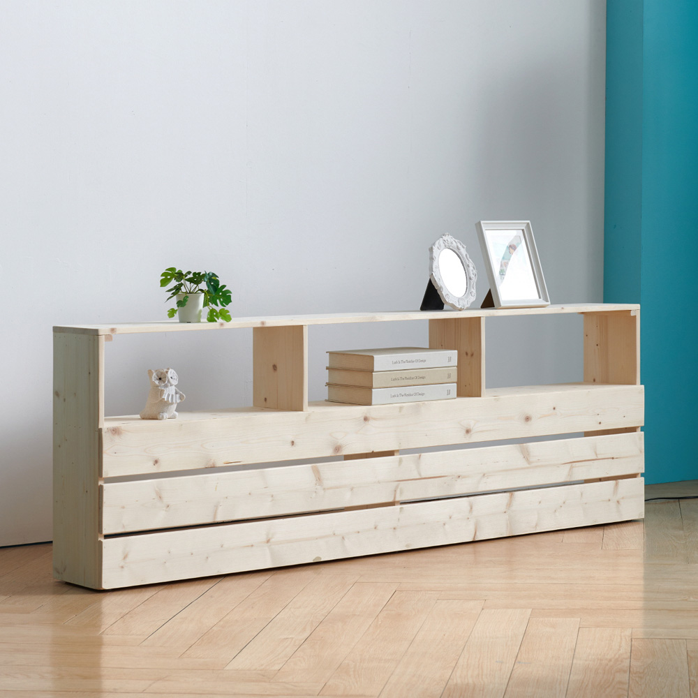 돌체 소나무 원목 침대헤드 선반 퀸(Q), 내추럴