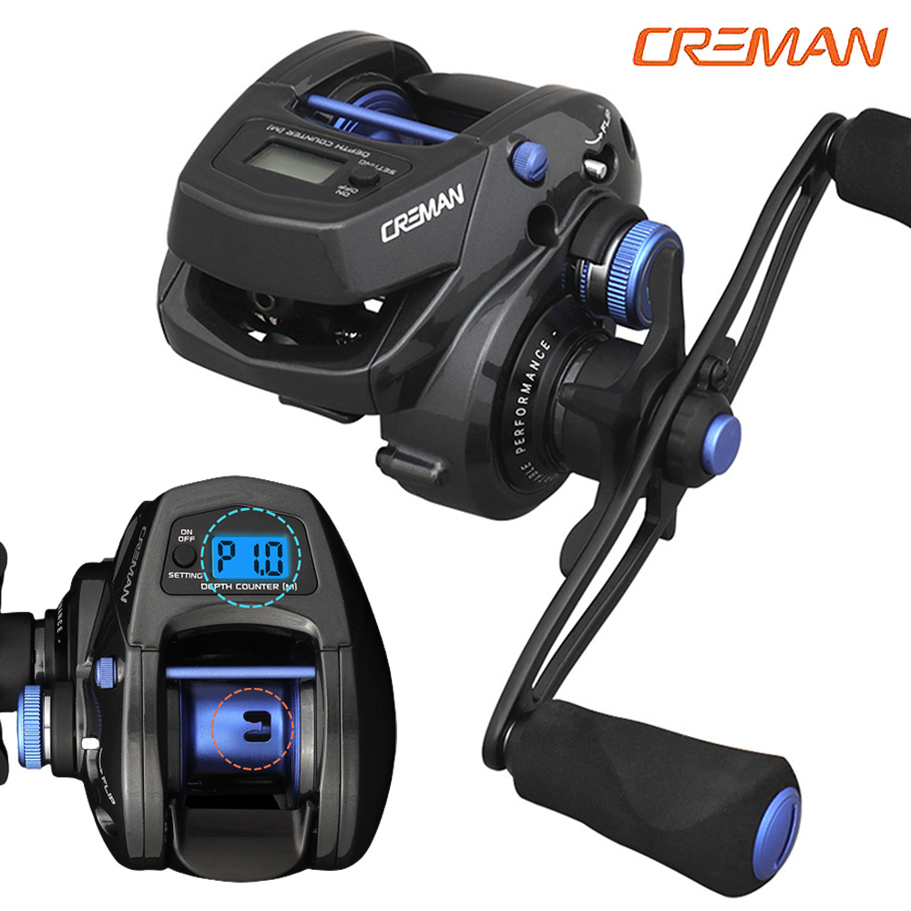 크레만 수심측정릴 카운터 베이트릴 문어 쭈꾸미 갑오징어 참돔 낚시 릴 인포뎁스 5.6