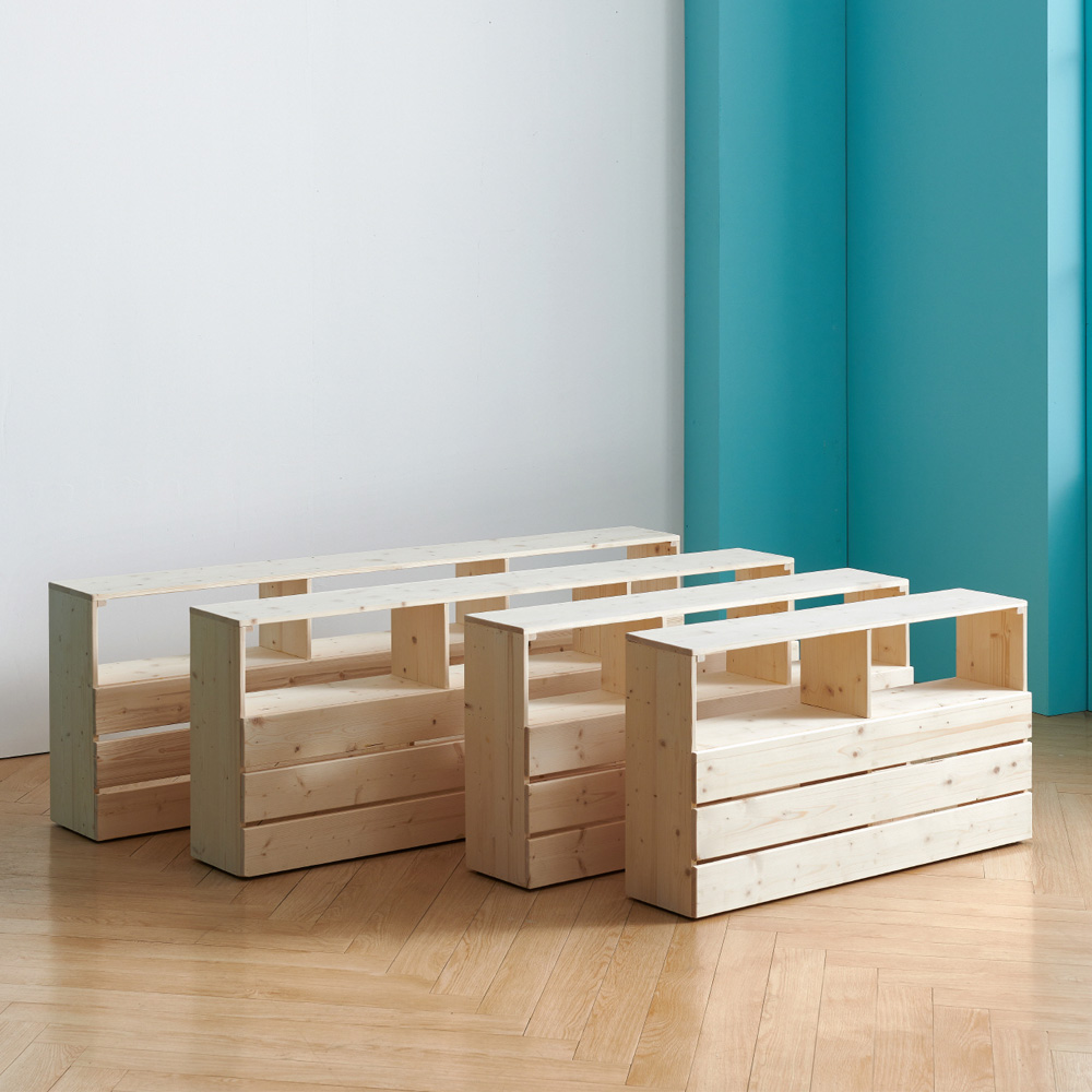 돌체 소나무 원목 침대헤드 선반 퀸(Q), 내추럴