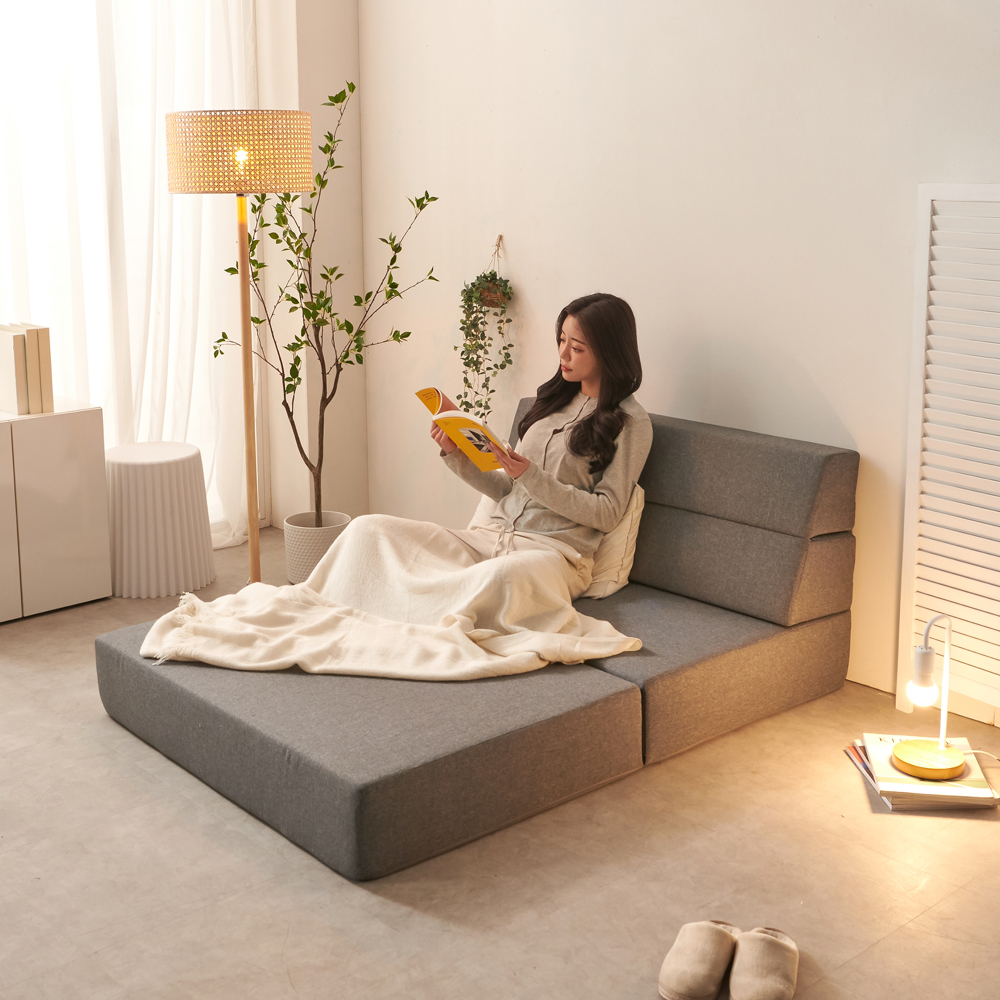 서광퍼니처 국내최초 엘르 3단 독립스프링 소파베드 접이식 침대 매트리스 슈퍼싱글 SS