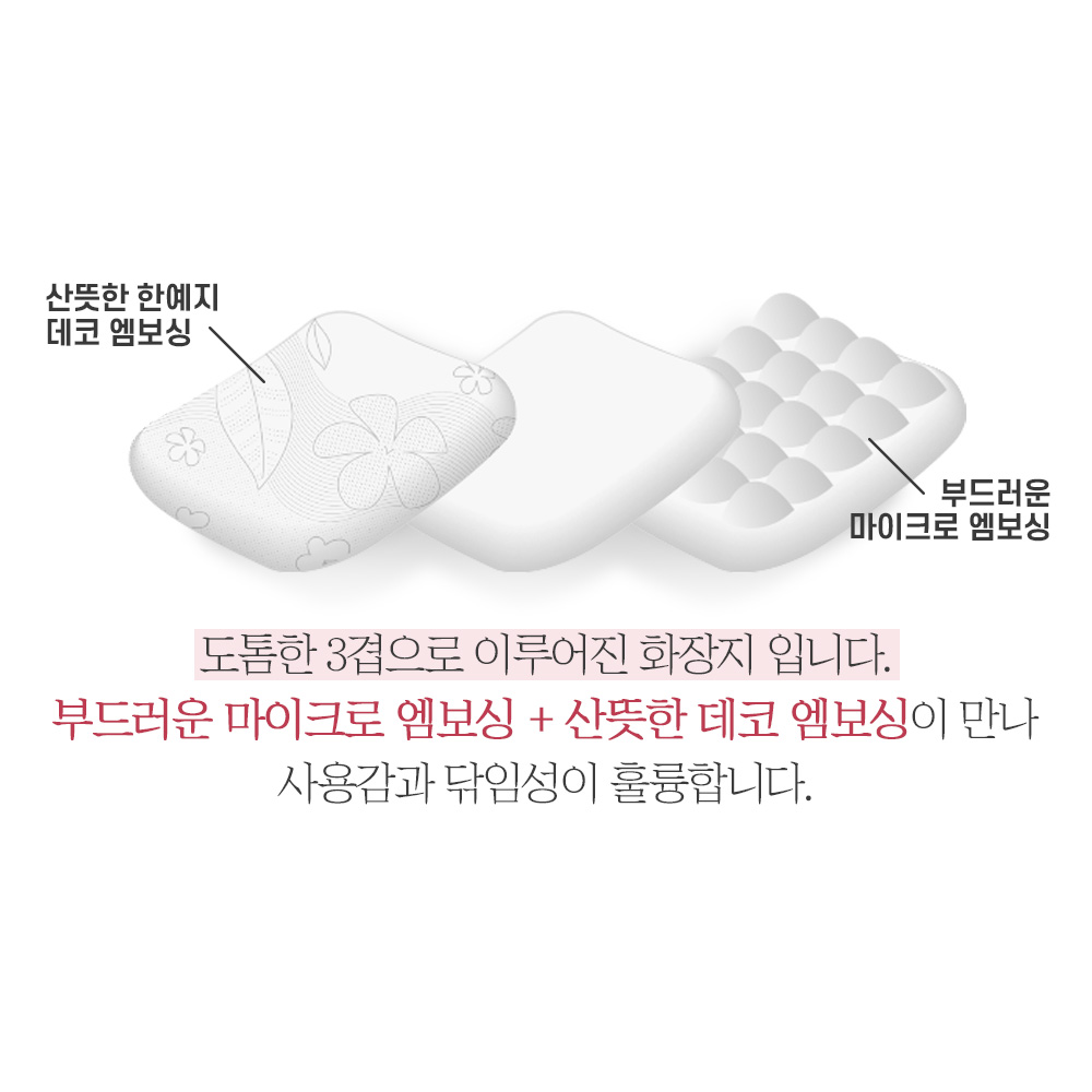 한예지 천연펄프 3겹 페르니데코 두루마리 휴지 화장지 30m, 30롤, 2팩 - 상세 이미지 4
